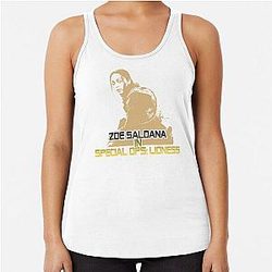 Zoe Saldana in Special Ops: Lioness graphic design Racerback Tank Top