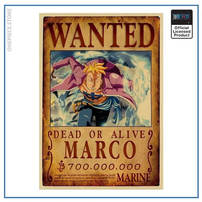 One Piece anime Wanted Poster - Marco Bounty official merch | One