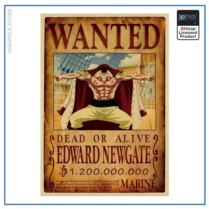 One Piece anime Wanted Poster - Whitebeard Bounty official merch