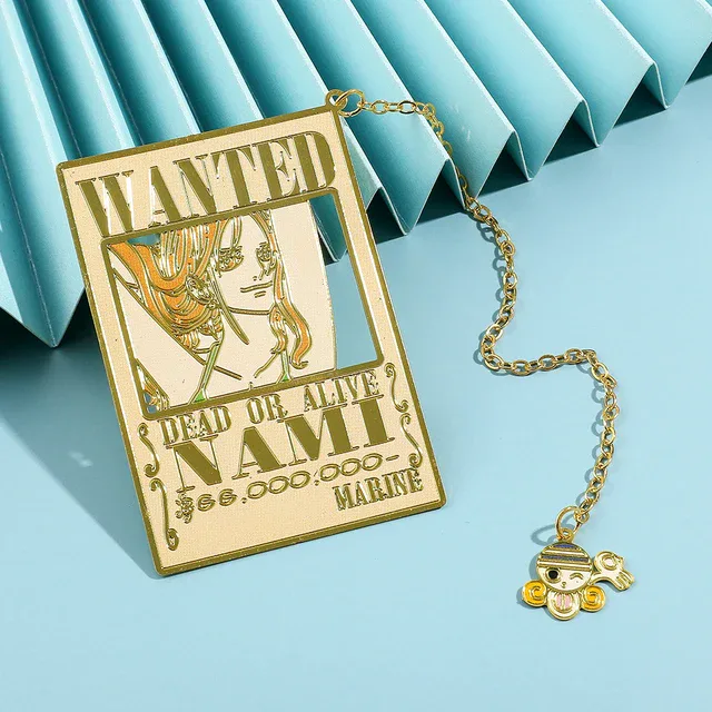 One Piece Accessories - Wanted Pirates Bookmarks with Tassel Gold