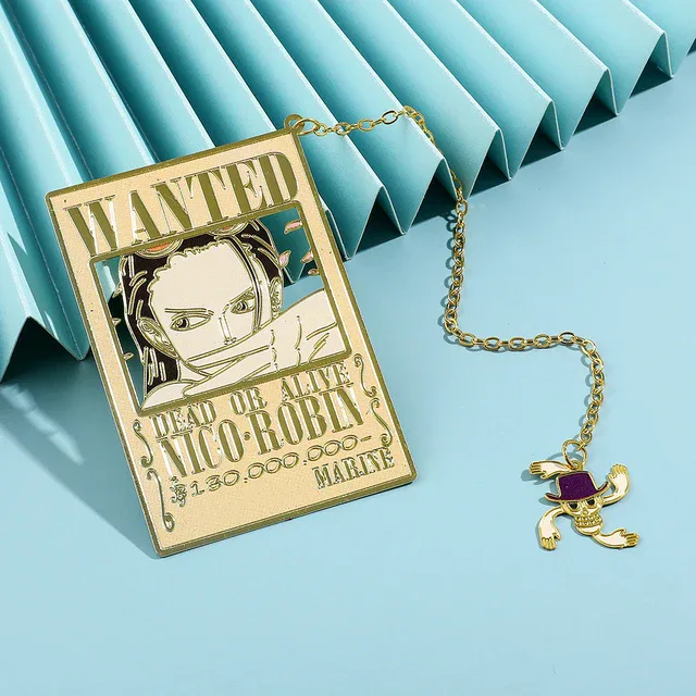 One Piece Accessories - Wanted Pirates Bookmarks with Tassel Gold