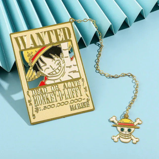 One Piece Accessories - Wanted Pirates Bookmarks with Tassel Gold One Piece Accessories - Wanted Pirates Bookmarks with Tassel Gold