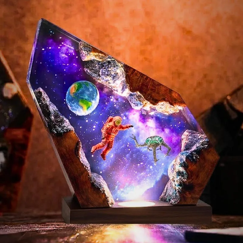Handcrafted collector resin lamp