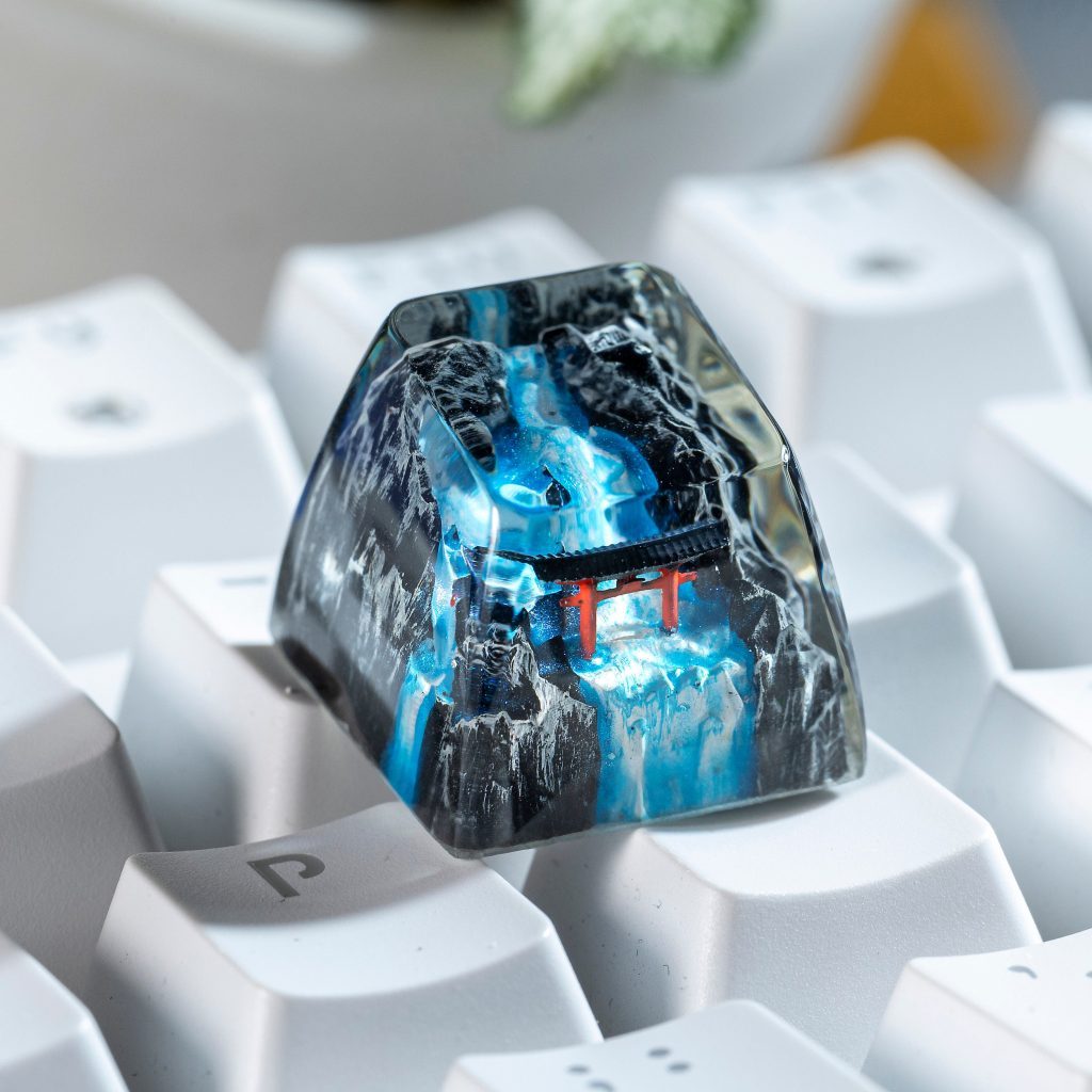 Winter Torii Gate Keycap, Japanese Gate, Artisan Keycap, Keycap for MX Cherry Switches Keyboard, Handmade Gift