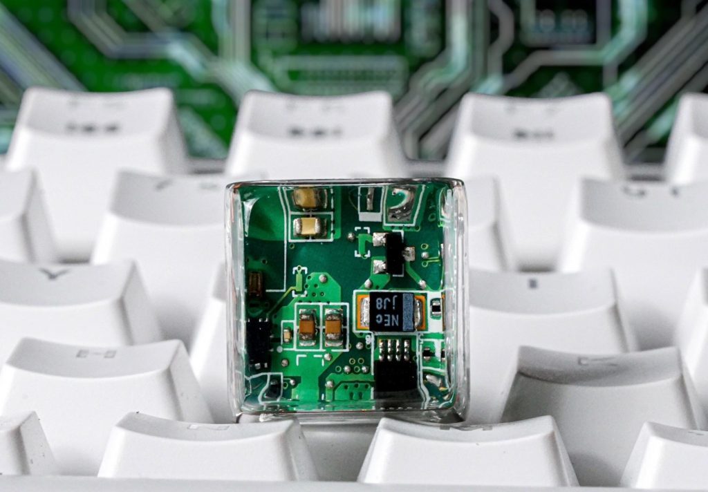 Circuit Board Chip Keycap, Artisan Keycap, Keycap Set for MX Cherry Switches Mechanical Keyboard, Resin Keycap, Gift for Him