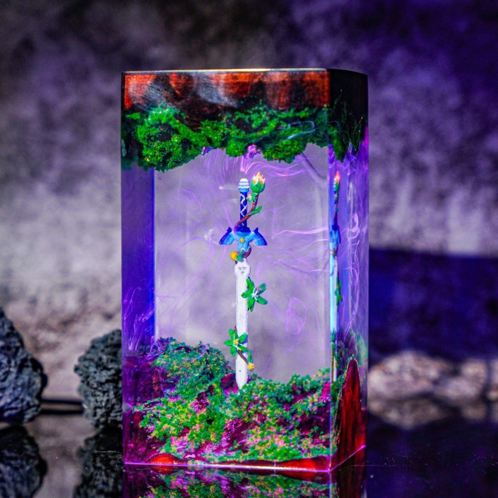 Le.gend of Zel.da Master Sword Lamp, Resin Sword in Stone Light, Fantasy Epoxy Night Light, Gamer Gift, Handmade Table Lamp, Gift for Gamers