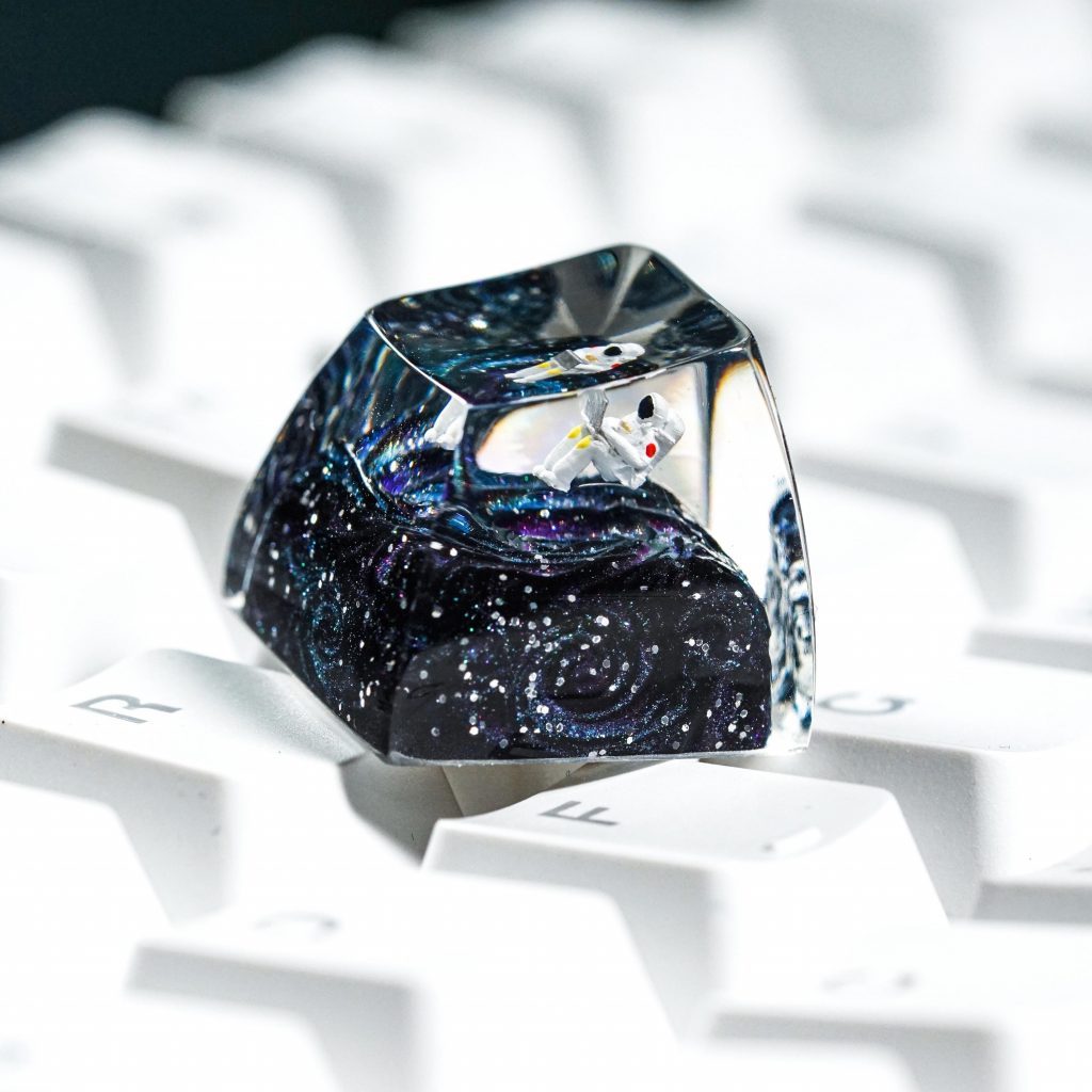 Astronaut Working Keycap, Galaxy Resin Keycap for Cherry MX, Handmade Space Artisan Keycap, Tech Desk Gift, Colleague Christmas Gift 2025