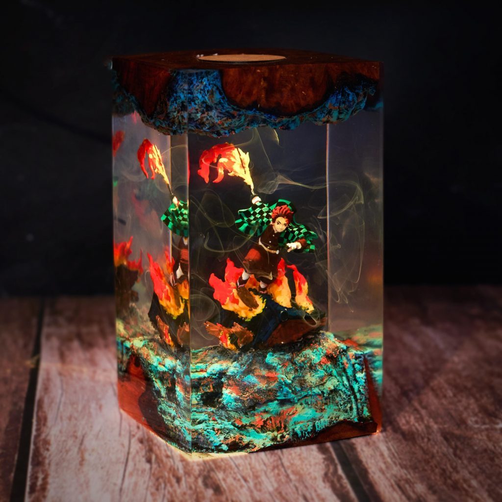 Demon Anime Epoxy Night Light, Anime Lamp, Geek Gift, Halloween Decor, Hot Anime Infinity Castle Figure, Christmas Gift for Anime Fans