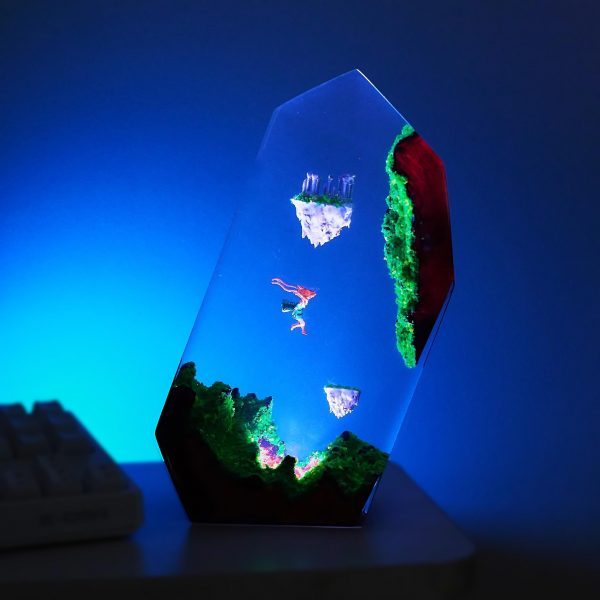 Le.gend of Zel.da Tears of the Kingdom Lamp, Link’s Sky Adventure Scene, Fantasy Epoxy Night Light, Gamer Gift, Halloween Gift for Gamers