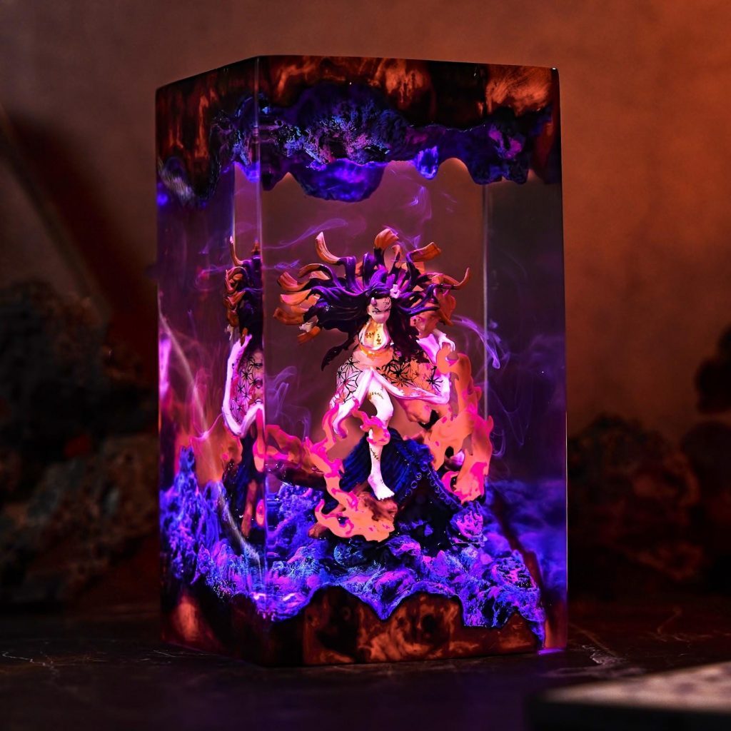 Anime Demon Epoxy Night Light, Anime Lamp, Xmas Bedroom Decor, Hot Anime Infinity Castle, Anime Gift for Fans, Christmas Gift Idea