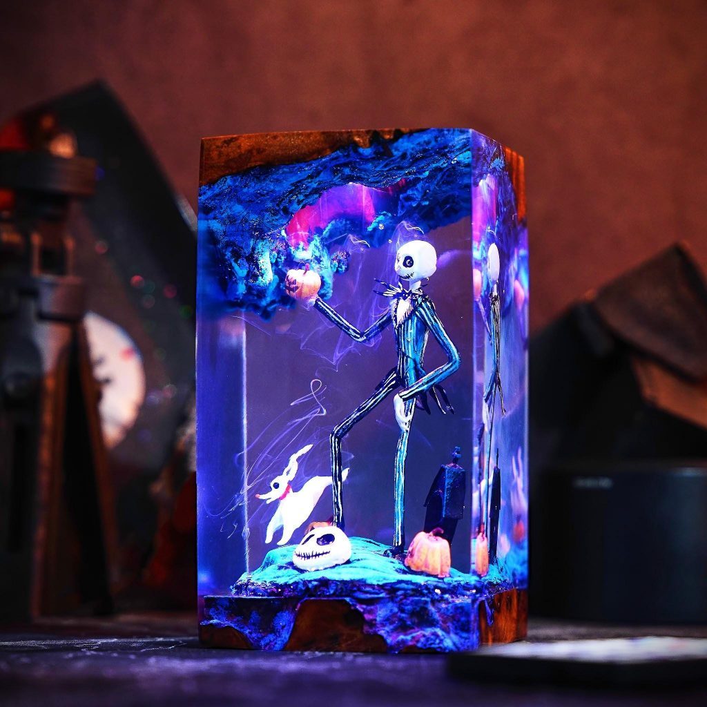Jack Skell1ngt0n Night Light, N1ght.mare Bef0re Chr1stmas Resin Lamp, Halloween Decor, Gothic Resin Night Light, Christmas Idea Gift