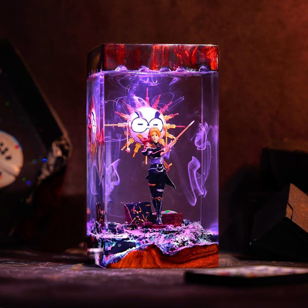 Maelle Clair Obscur Expedition 33 Epoxy Night Light, Diorama Exp 33 Lamp, Esquie, Lune, Gustave figure, Halloween Decor, Christmas Gift
