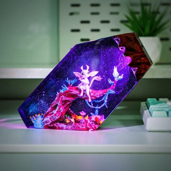 Ori and the Blind Forest Resin Lamp, Handmade Fantasy Night Light, Epoxy Diorama Game Art, Glowing Tree Spirit Decor, Christmas Gift for Kid