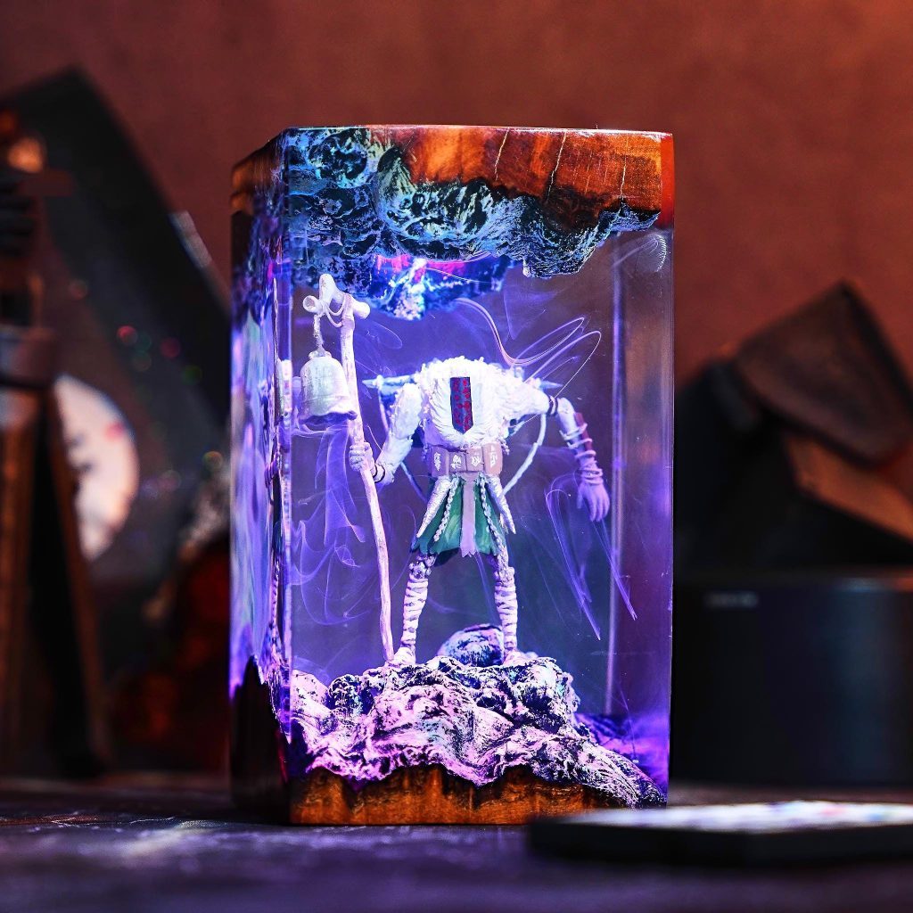 Monoco Clair Obscur: Expédition 33 Resin Lamp, Epoxy Night Light, Halloween Decor, Esquie, Maelle, Lune, Verso Figure, Christmas Game Gift