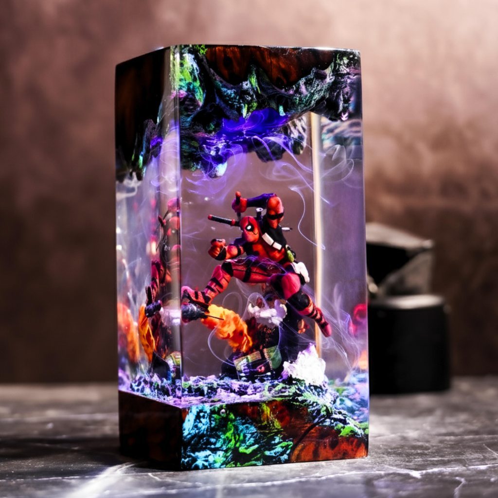 DeadP.0.0l Resin Lamp, Comic Hero Night Light, Superhero Figure, Desk Decor, Collector Gift, Geek Gift, Christmas Gift Idea, Gift for Kids
