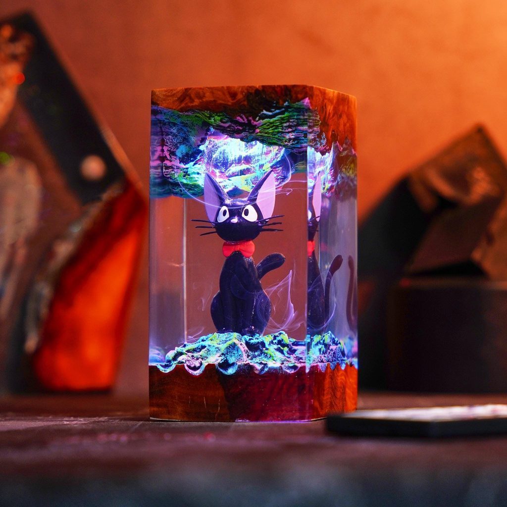 Christmas Gift 2025, Cute Cat Witch Lamp, Handmade Epoxy Night Light, Witchy Gift, Xmas Gift for Her, Gift for Anime Lovers, Christmas decor