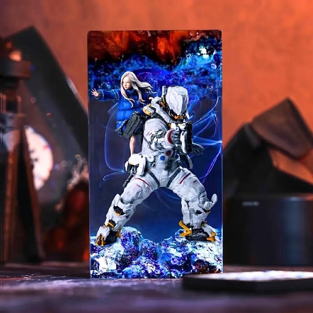Pragmata Resin Lamp, Sci-Fi Night Light, Gamer Gift, Gaming Decor, Hugh And Diana Figure, Gaming Room Decor